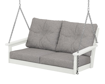 POLYWOOD® Vineyard Deep Seating Swing in Vintage White / Grey Mist