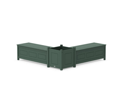 Country Living 48" Country Living L- Shaped Planter Storage Bench Set- Large in Green