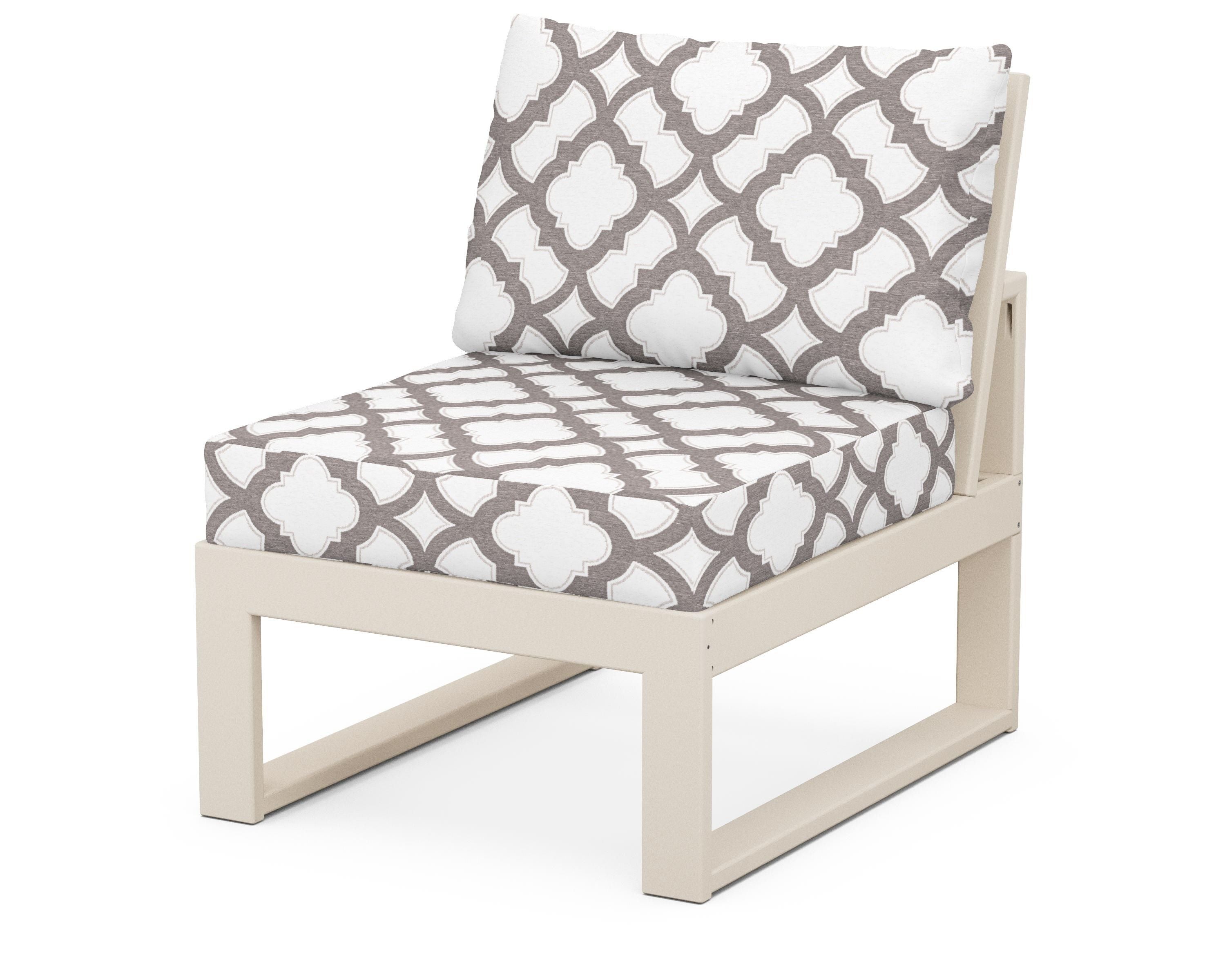 Unbranded Modular Armless Chair in Sand / Trellis Grey Mist