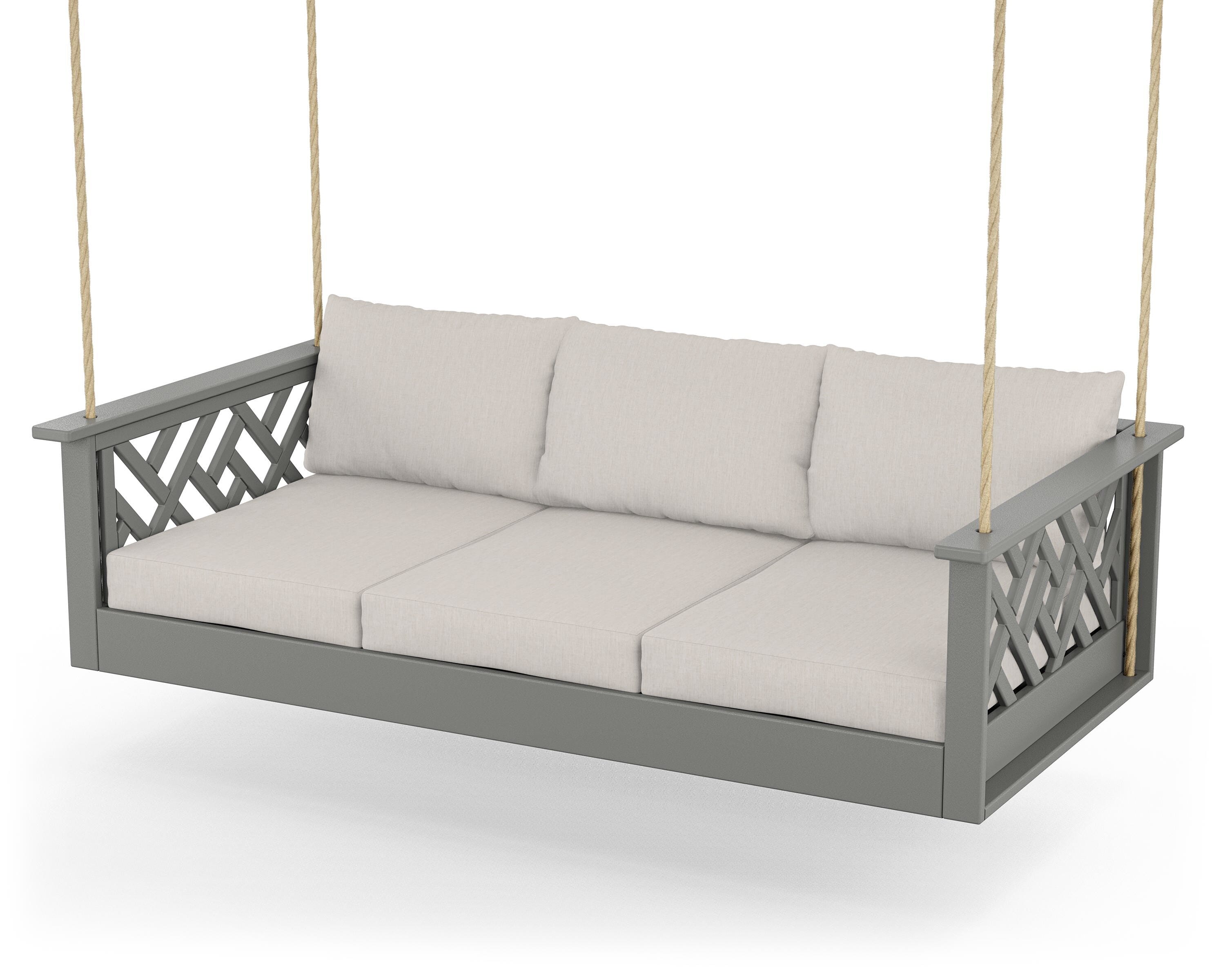 POLYWOOD® Chippendale Daybed Swing in Slate Grey / Cast Ash