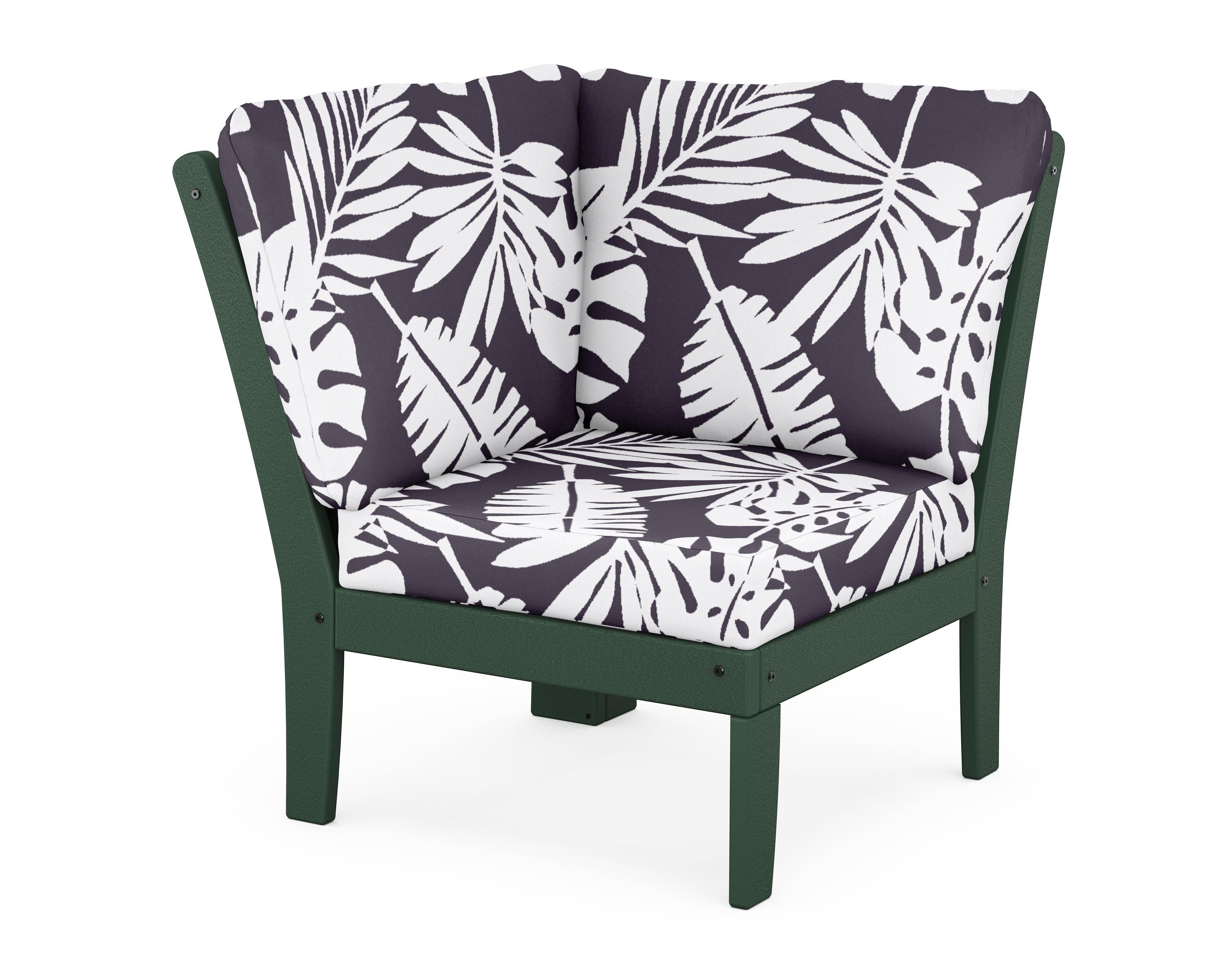 POLYWOOD® Braxton Modular Corner Chair in Green / Leaf Navy