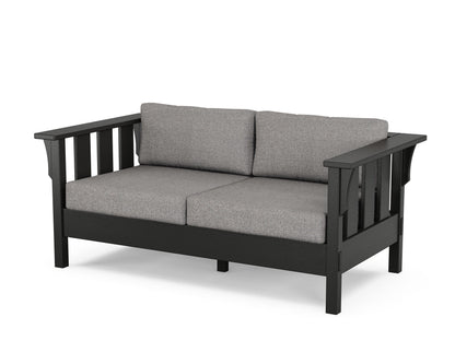 Martha Stewart by POLYWOOD® Acadia Deep Seating Loveseat in Black / Grey Mist