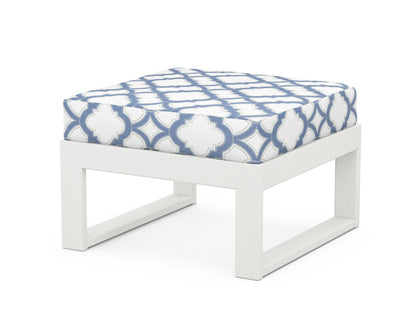 Unbranded Modular Ottoman - Modern in Vintage White / Trellis Sky Blue