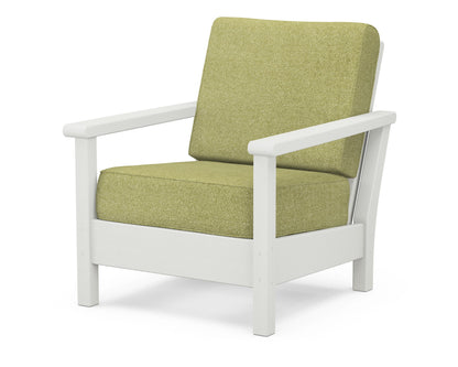POLYWOOD® Harbour Deep Seating Chair in Vintage White / Chartreuse Boucle