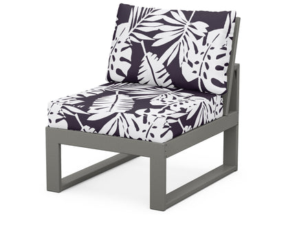 Unbranded Modular Armless Chair in Slate Grey / Leaf Navy