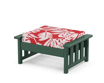 Martha Stewart by POLYWOOD® Acadia Deep Seating Ottoman in Green / Leaf Crimson