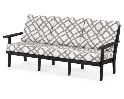 POLYWOOD® Lakeside Deep Seating Sofa in Black / Trellis Grey Mist
