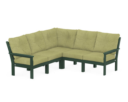 POLYWOOD® Vineyard 5-Piece Sectional in Green / Chartreuse Boucle