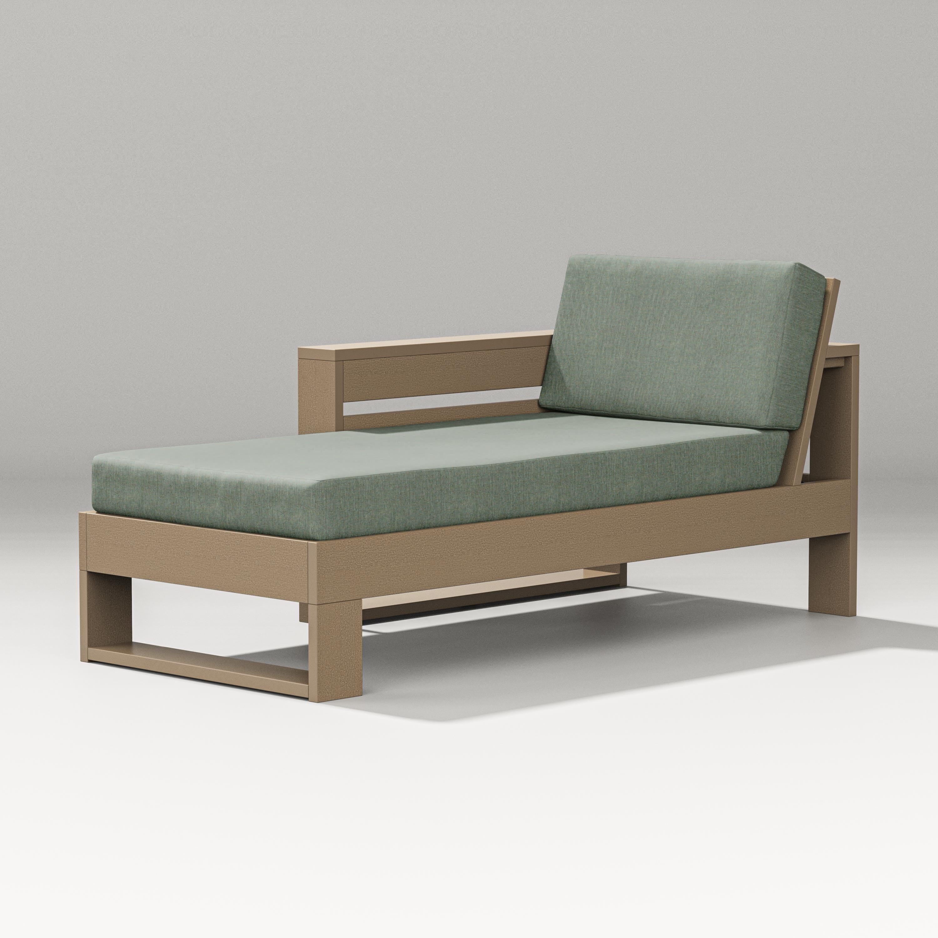 PW Designer Series Latitude Modular Left Arm Chaise in Vintage Sahara / Cast Sage