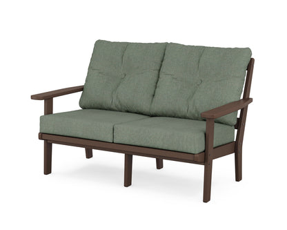POLYWOOD® Prairie Deep Seating Loveseat in Mahogany / Cast Sage