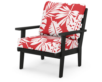 POLYWOOD® Grant Park Deep Seating Chair in Black / Leaf Crimson