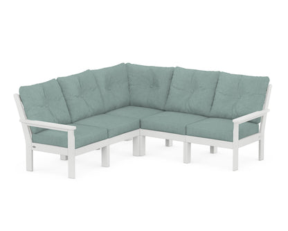 POLYWOOD® Vineyard 5-Piece Sectional in White / Glacier Spa