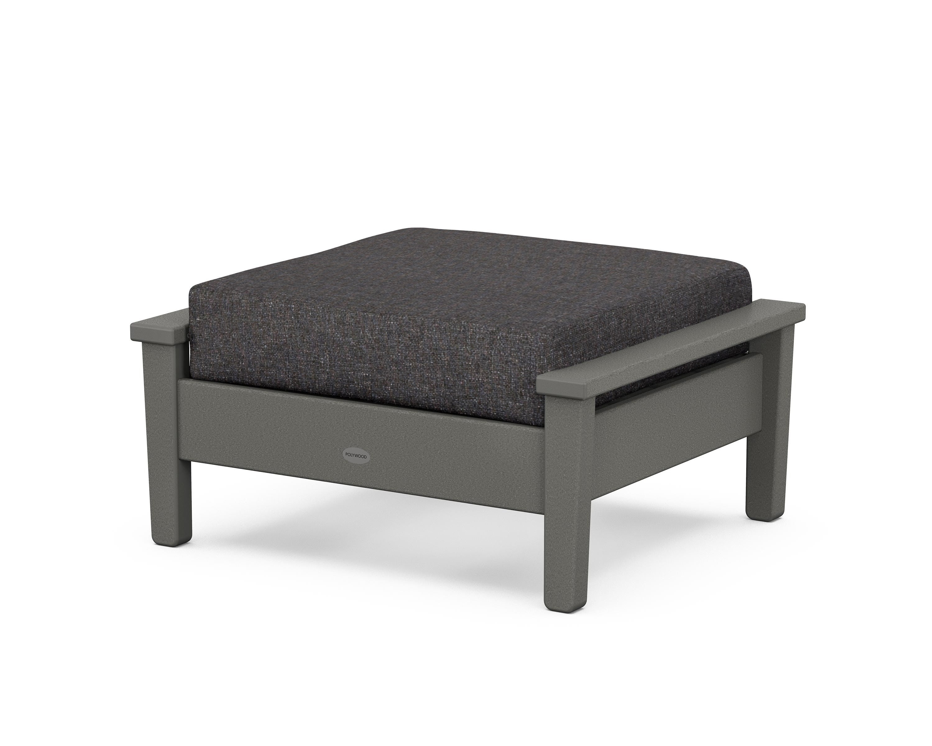 POLYWOOD® Prescott Deep Seating Ottoman in Slate Grey / Ash Charcoal