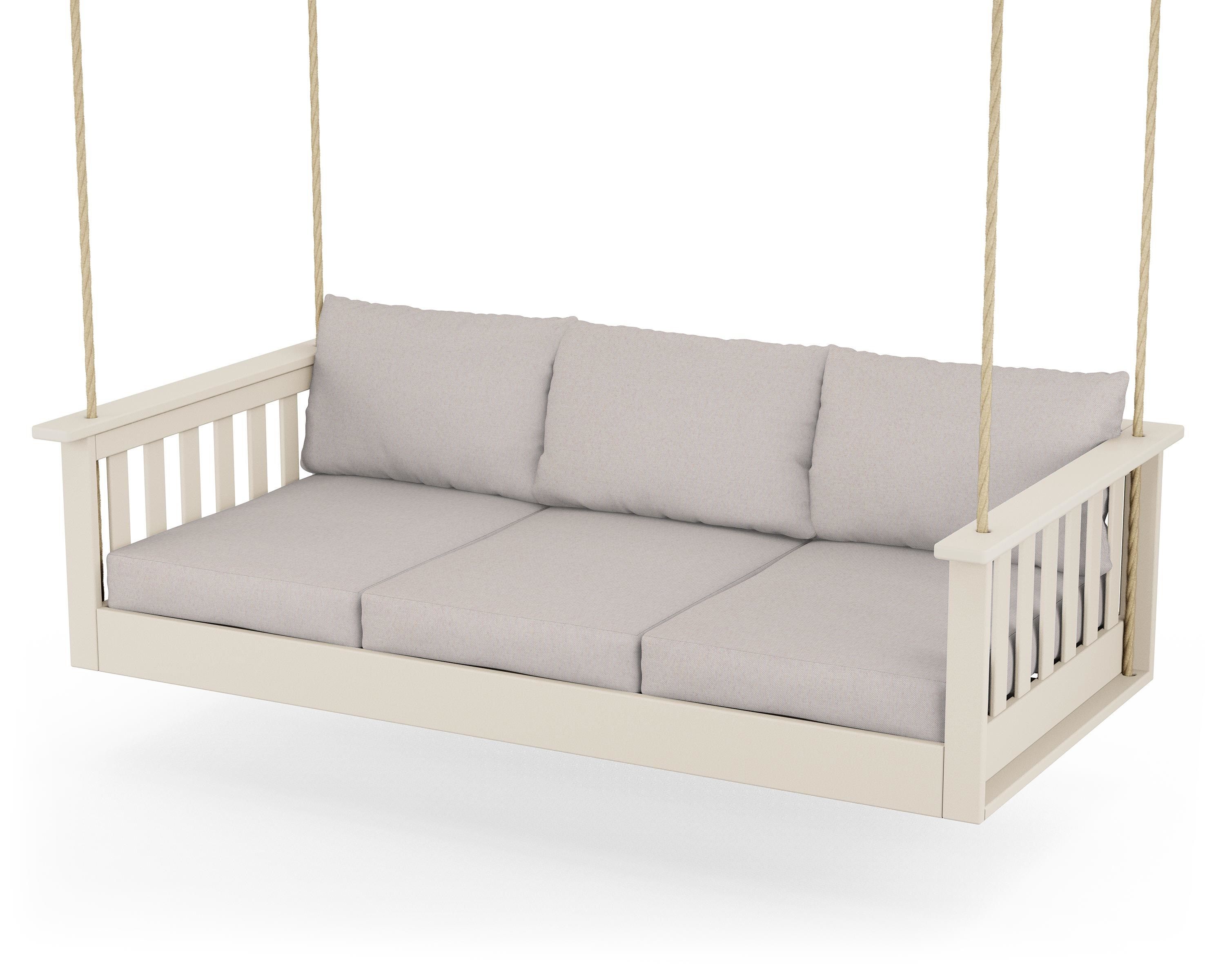 POLYWOOD® Vineyard Daybed Swing in Sand / Dune Burlap