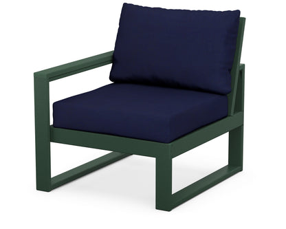 POLYWOOD® EDGE Modular Left Arm Chair in Green / Navy