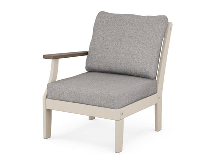 POLYWOOD® Braxton Modular Left Arm Chair in Sand / Kona / Grey Mist