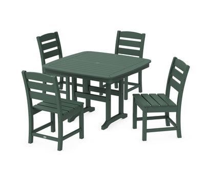 POLYWOOD® Lakeside Side Chair 5-Piece Dining Set with Trestle Legs in Green