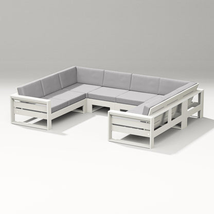 PW Designer Series Latitude U-Shaped Sectional in Vintage White / Granite