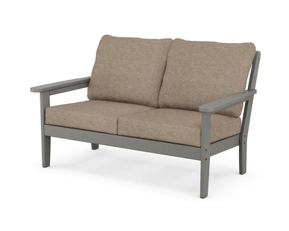 Country Living Cottage Deep Seating Loveseat in Slate Grey / Spiced Burlap