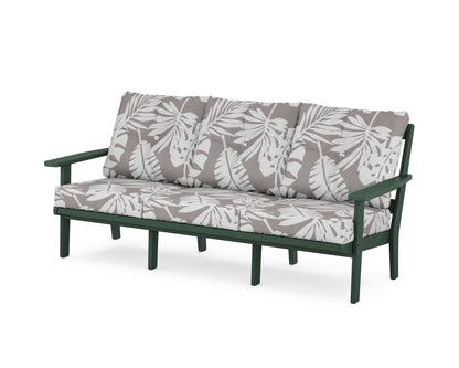 POLYWOOD® Prairie Deep Seating Sofa in Green / Leaf Grey Mist