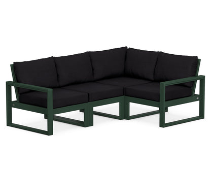 POLYWOOD® EDGE 4-Piece Modular Deep Seating Set in Green / Midnight Linen