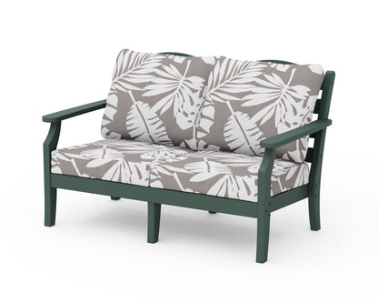 Draper James™ by  POLYWOOD® Savannah Deep Seating Loveseat in Green / Leaf Grey Mist