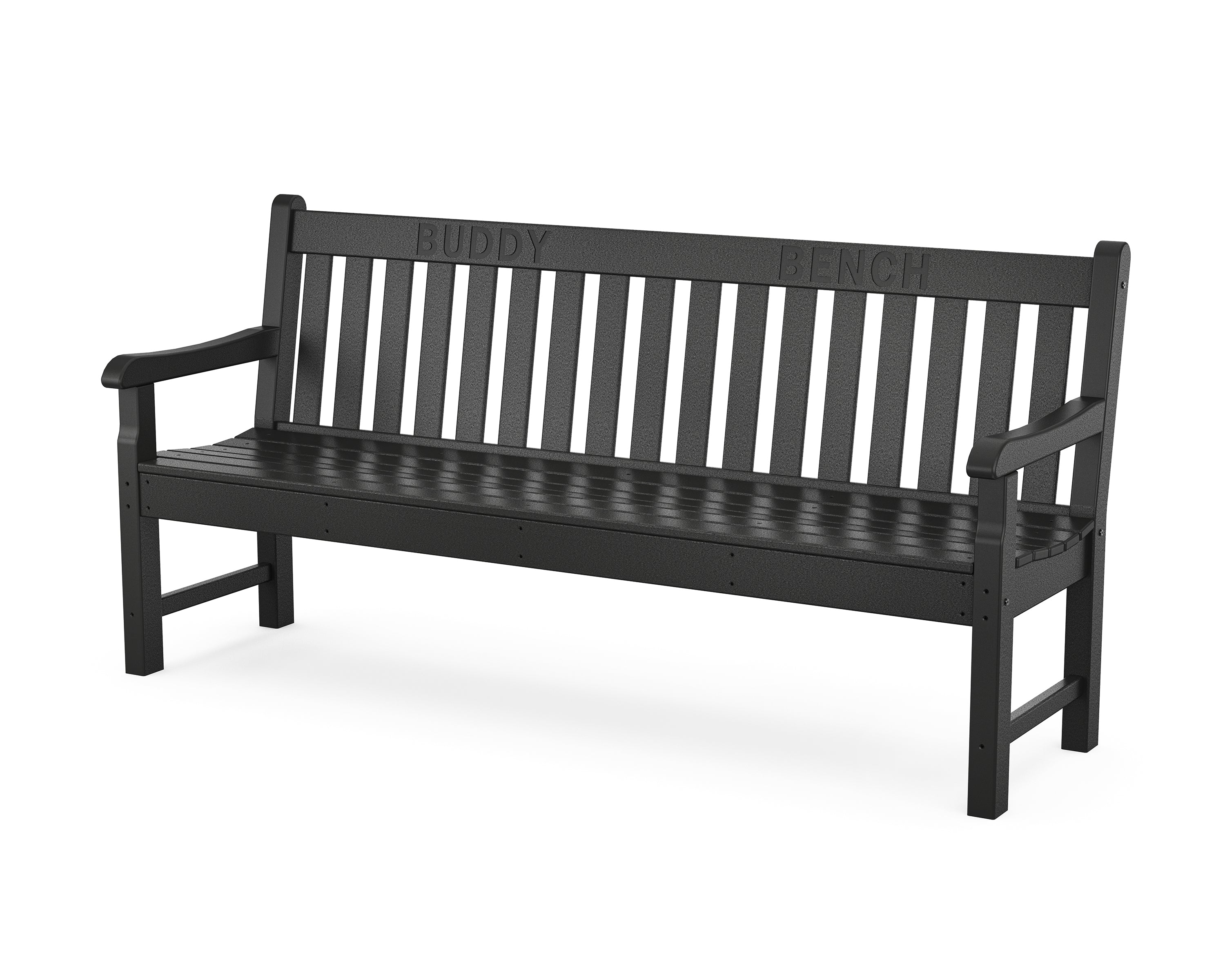 POLYWOOD® 72" Buddy Bench in Black