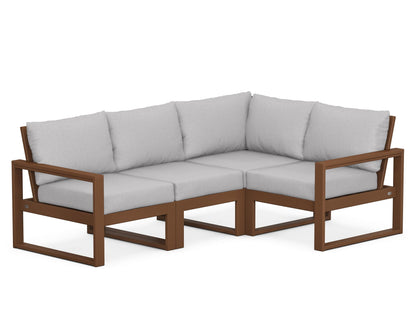POLYWOOD® EDGE 4-Piece Modular Deep Seating Set in Teak / Granite