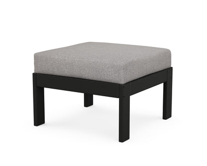 POLYWOOD® Vineyard Modular Ottoman in Black / Grey Mist