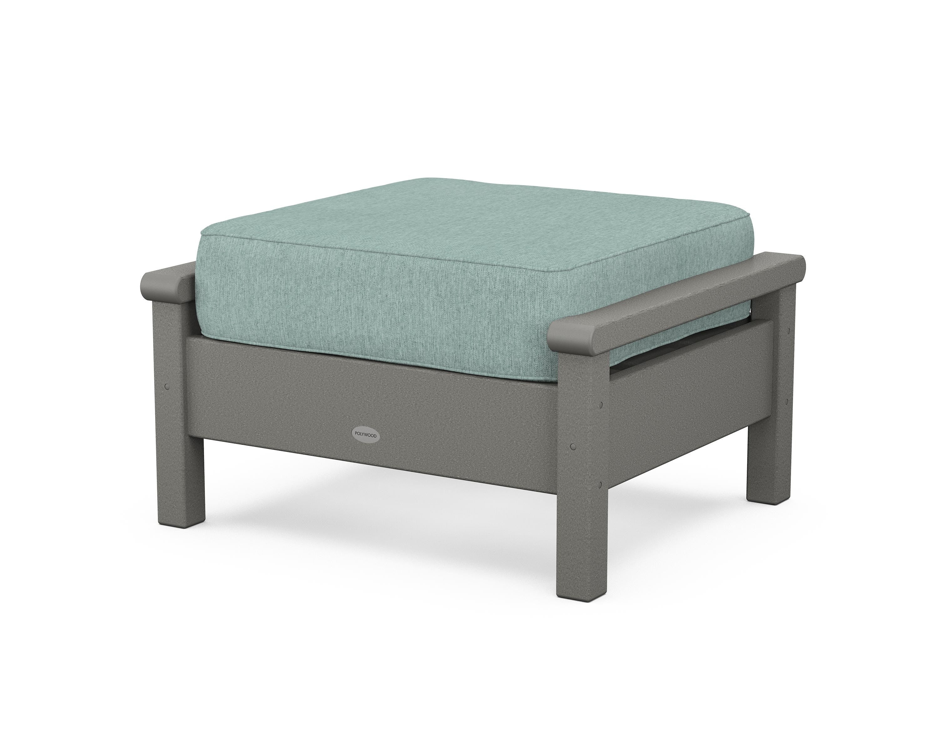 POLYWOOD® Harbour Deep Seating Ottoman in Slate Grey / Glacier Spa