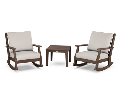 Country Living Wovendale 3-Piece Deep Seating Rocker Set in Mahogany / Cast Ash