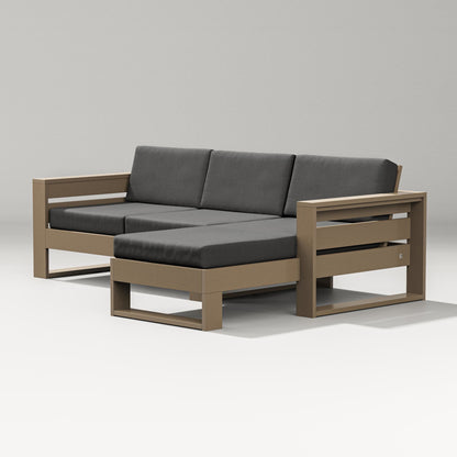 PW Designer Series Latitude Right Chaise Sectional in Vintage Sahara / Spectrum Carbon