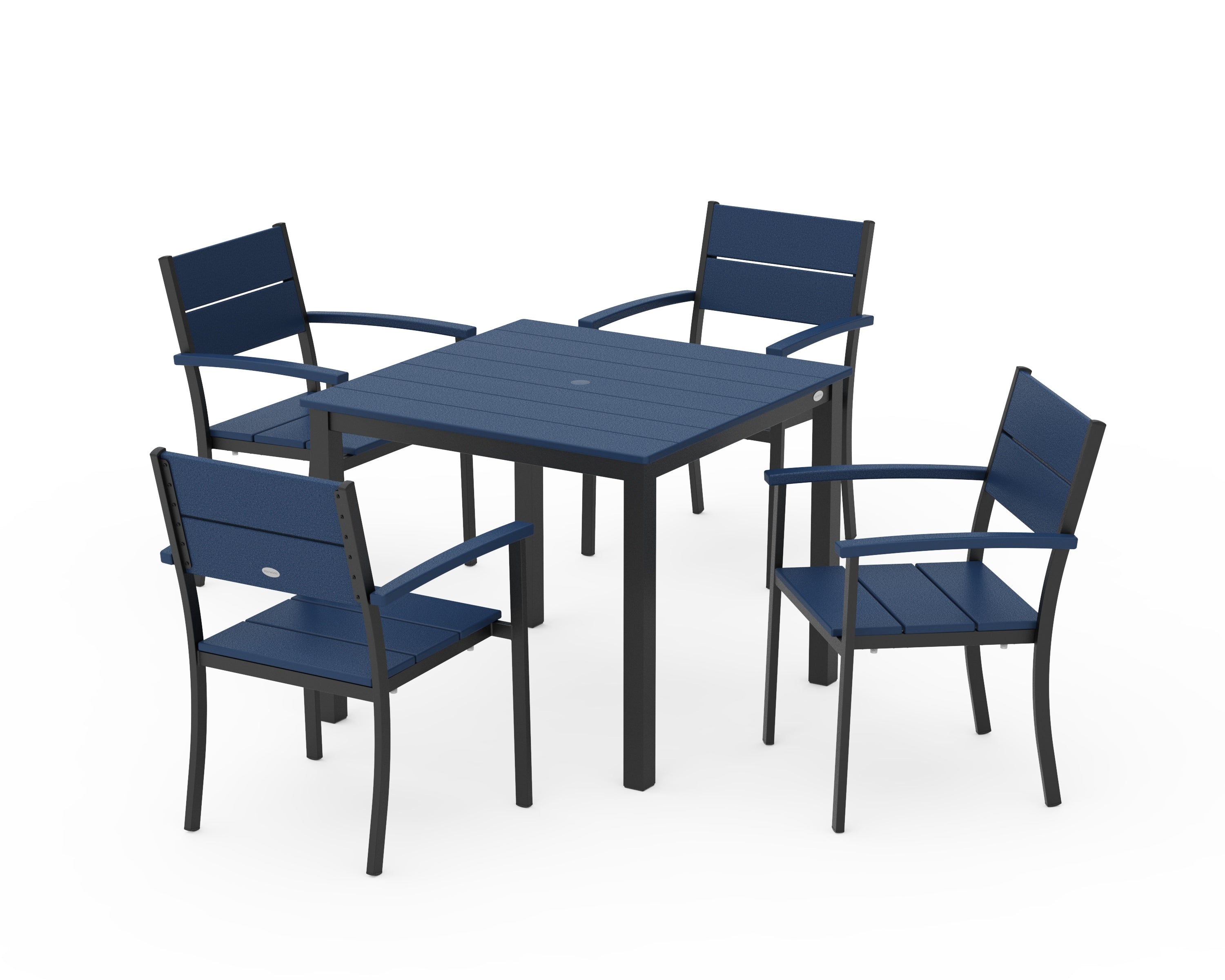 POLYWOOD® Main Street 5-Piece Dining Set in Black / Navy