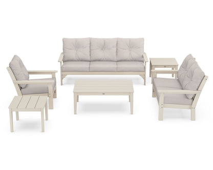 POLYWOOD® Vineyard 6-Piece Deep Seating Set in Sand / Dune Burlap