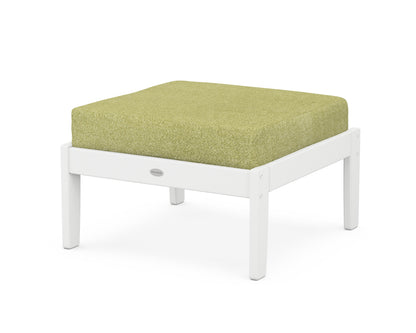 POLYWOOD® Braxton Deep Seating Ottoman in White / Chartreuse Boucle
