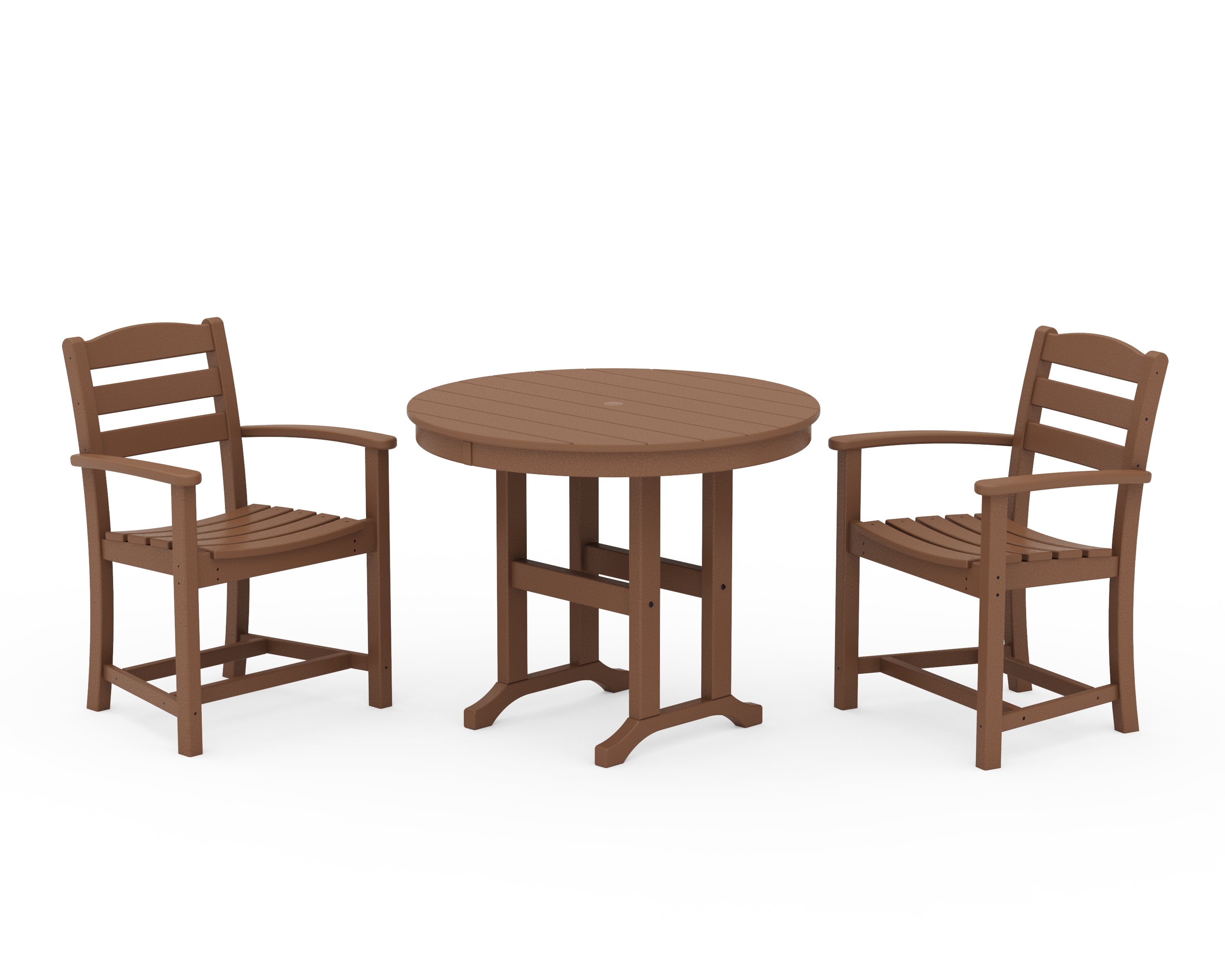 POLYWOOD® La Casa Café 3-Piece Round Dining Set in Teak