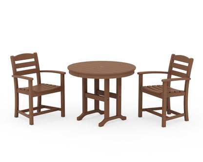 POLYWOOD® La Casa Café 3-Piece Round Dining Set in Teak