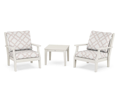 Country Living Wovendale 3-Piece Deep Seating Set in Sand / Trellis Dune Burlap