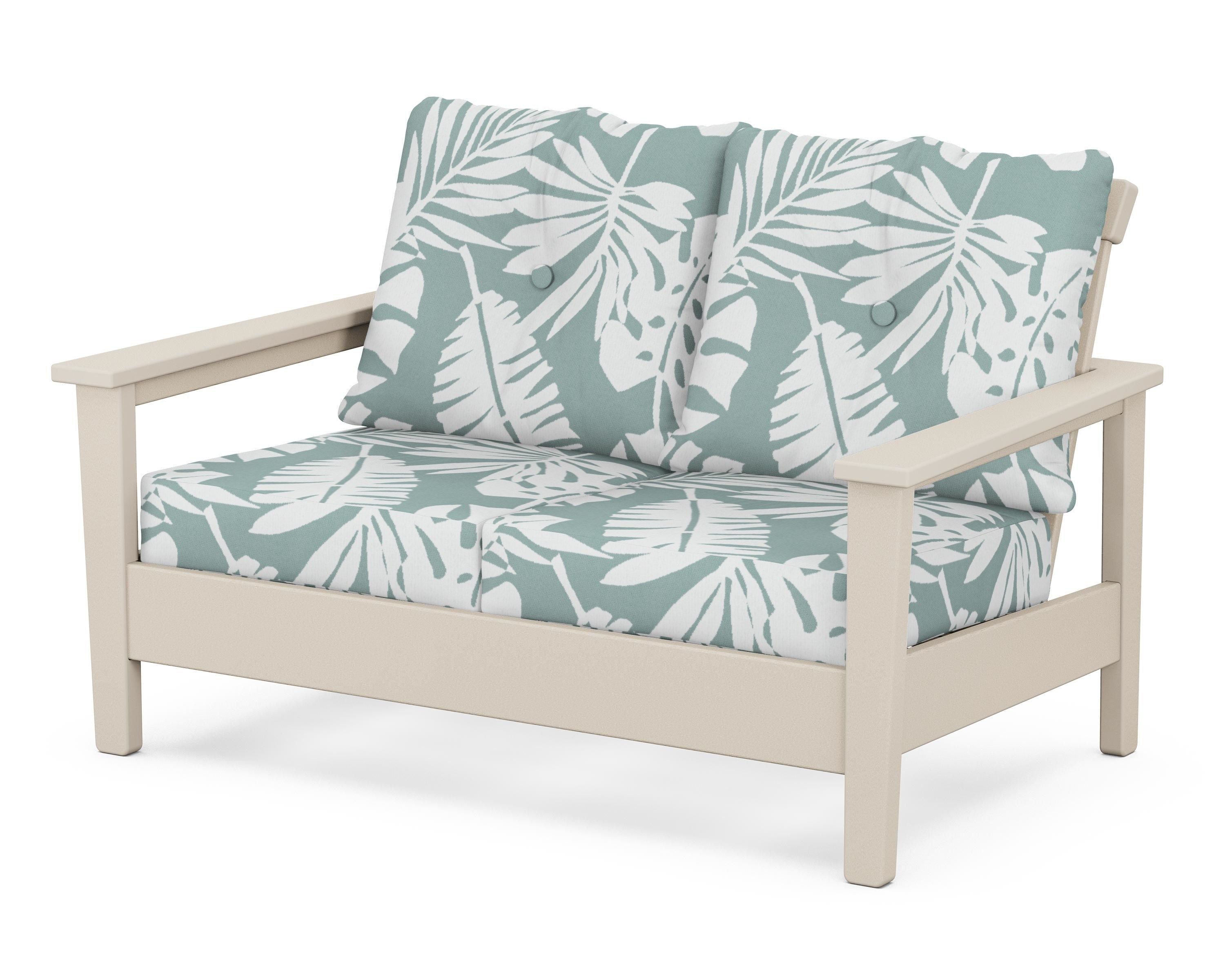 POLYWOOD® Prescott Deep Seating Loveseat in Sand / Leaf Glacier Spa