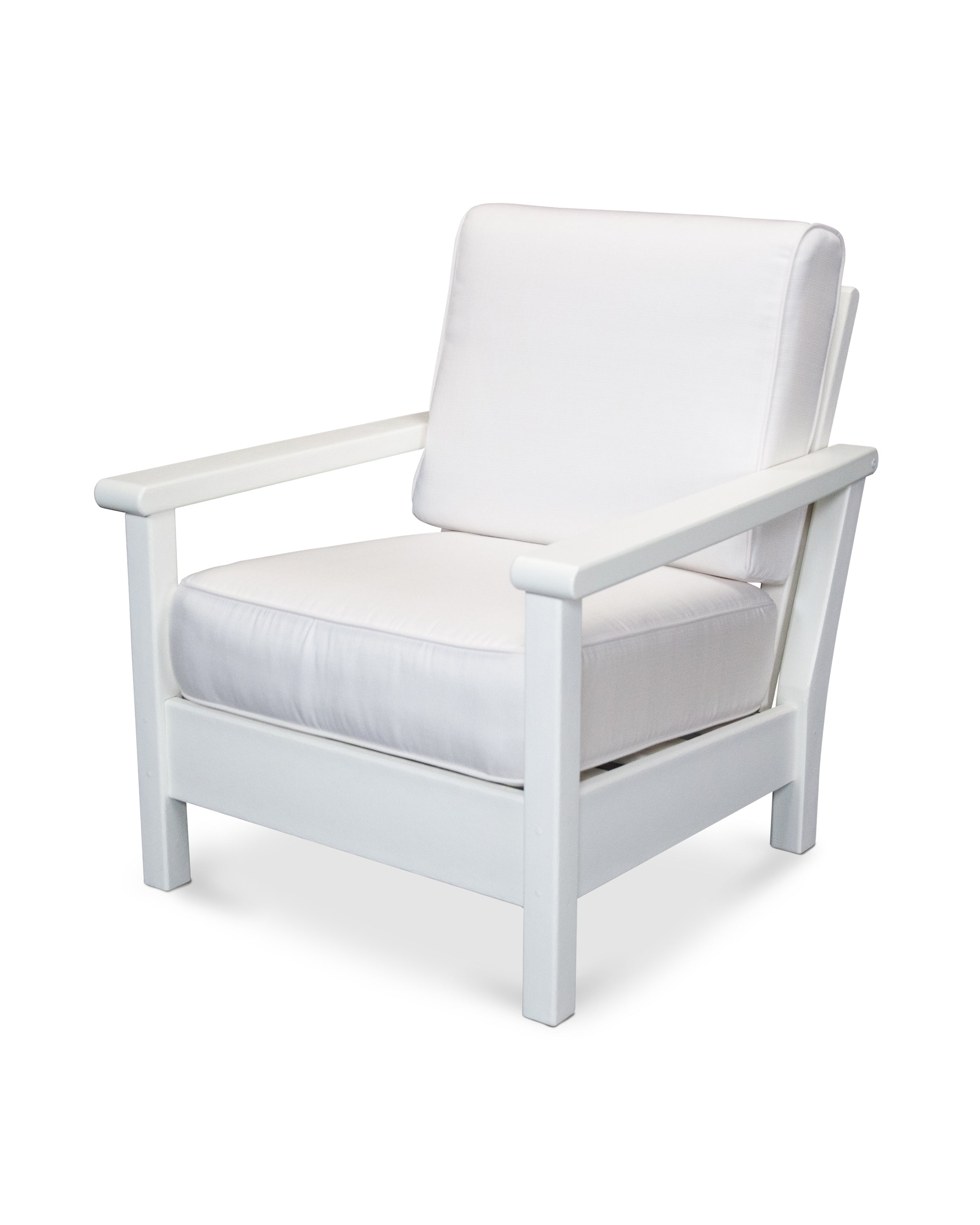 POLYWOOD® Harbour Deep Seating Chair in White / Natural