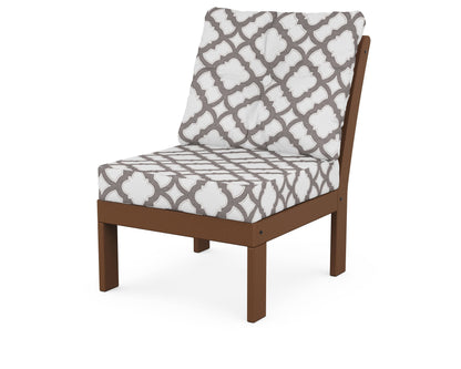 POLYWOOD® Vineyard Modular Armless Chair in Teak / Trellis Grey Mist