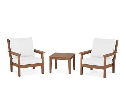 POLYWOOD® Chippendale 3-Piece Deep Seating Set in Teak / Natural