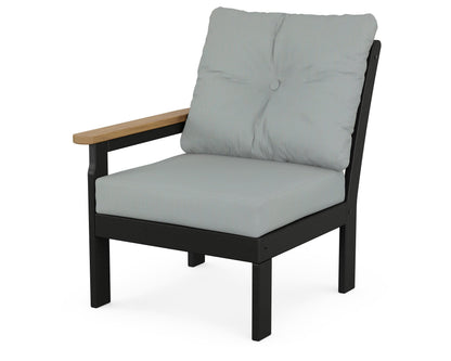 POLYWOOD® Vineyard Modular Left Arm Chair in Black / Natural / Spa