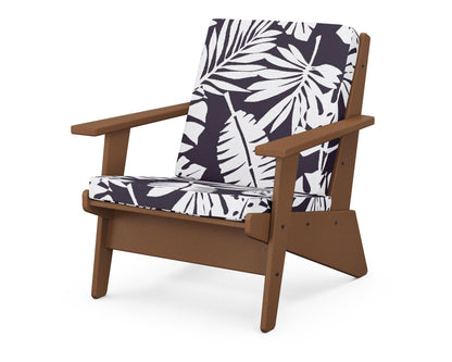 POLYWOOD® Riviera Modern Lounge Chair in Teak / Leaf Navy