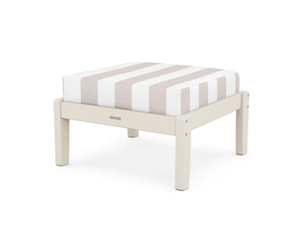 Martha Stewart by POLYWOOD® Chinoiserie Deep Seating Ottoman in Sand / Cabana Stripe Dune Burlap