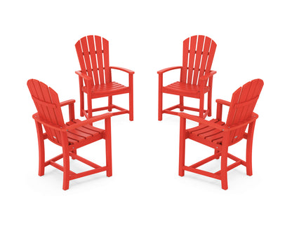 POLYWOOD® Palm Coast 4-Piece Upright Adirondack Conversation Set in Sunset Red