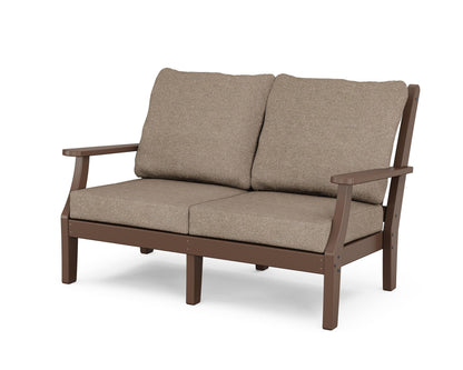 Country Living Wovendale Deep Seating Loveseat in Mahogany / Spiced Burlap