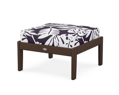 POLYWOOD® Braxton Deep Seating Ottoman in Mahogany / Leaf Navy