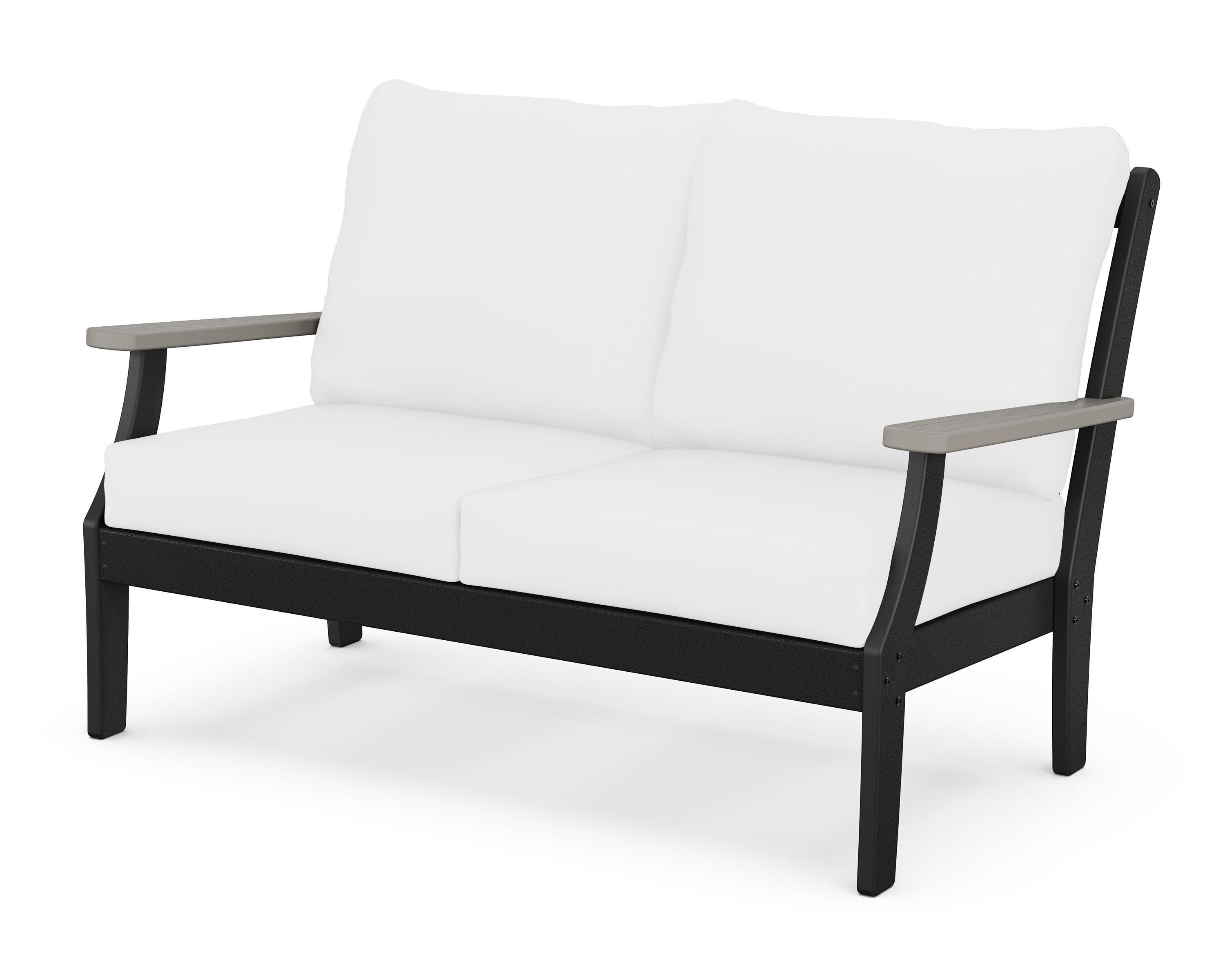 POLYWOOD® Braxton Deep Seating Loveseat in Black / Driftwood / Natural