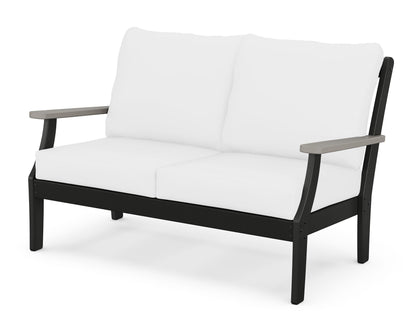 POLYWOOD® Braxton Deep Seating Loveseat in Black / Driftwood / Natural
